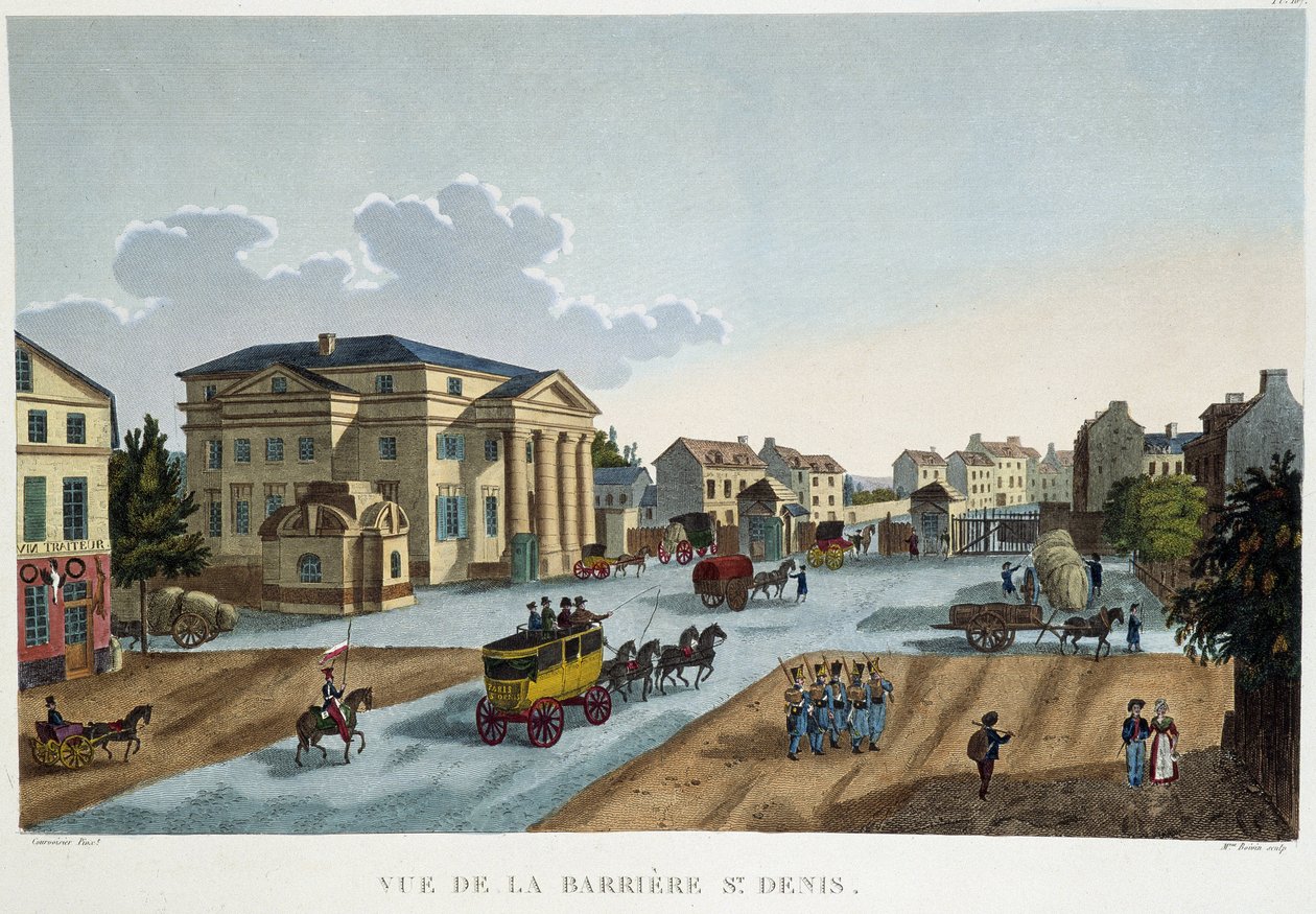 La barrière Saint-Denis, circa 1827 - en "Vues de Paris" por Courvoisier de Henri Courvoisier Voisin