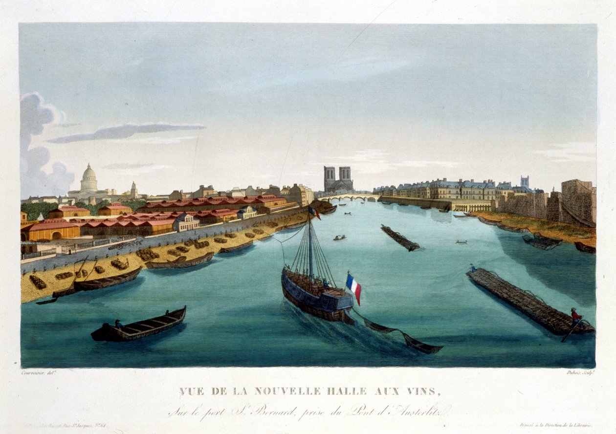 La nueva halle aux vins (Bercy), circa 1820 en Vues de Paris de Courvoisier 1827 de Henri Courvoisier Voisin
