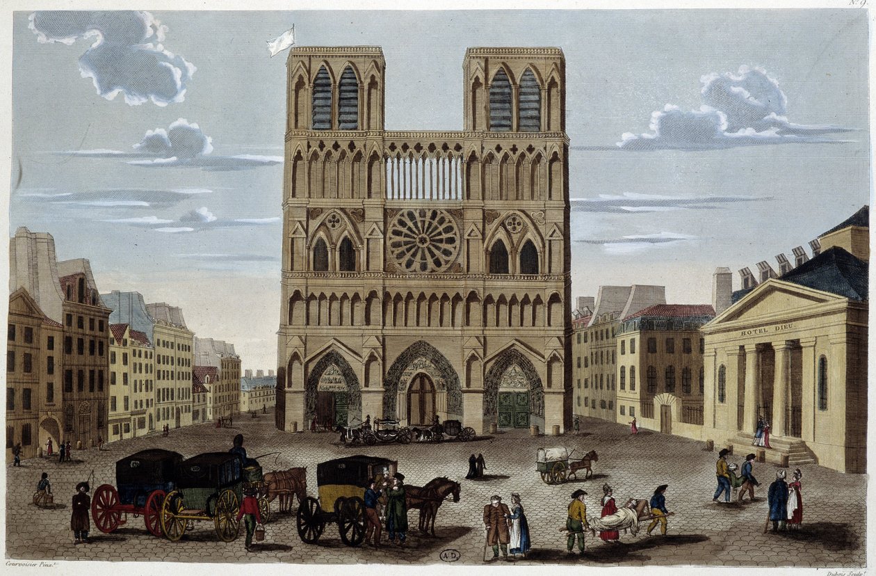 El atrio de Notre Dame - en "Vues de Paris" de Courvoisier de Henri Courvoisier Voisin