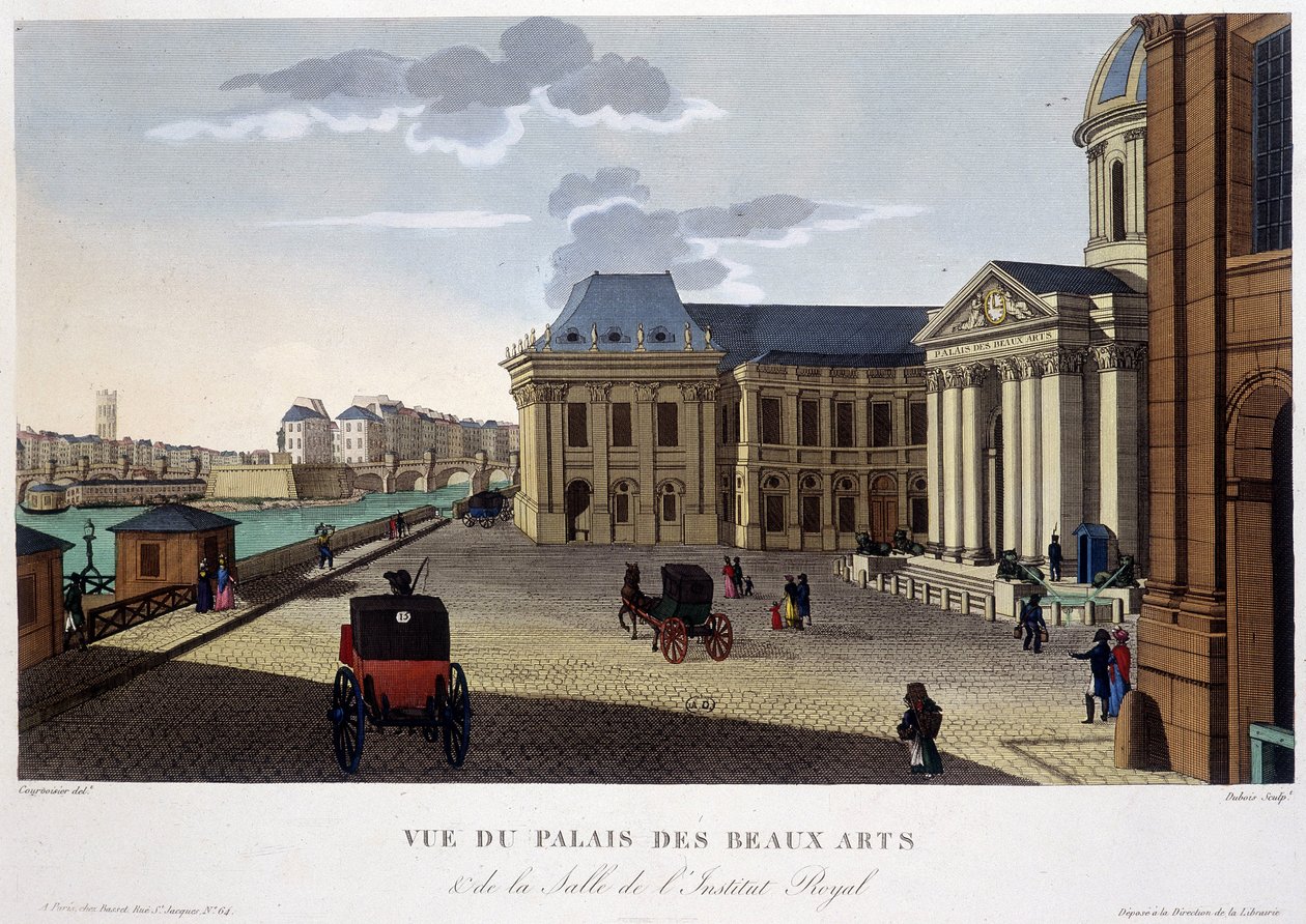 Palacio de Bellas Artes y del Instituto, circa 1820 - en "Vues de Paris" de Courvoisier de Henri Courvoisier Voisin