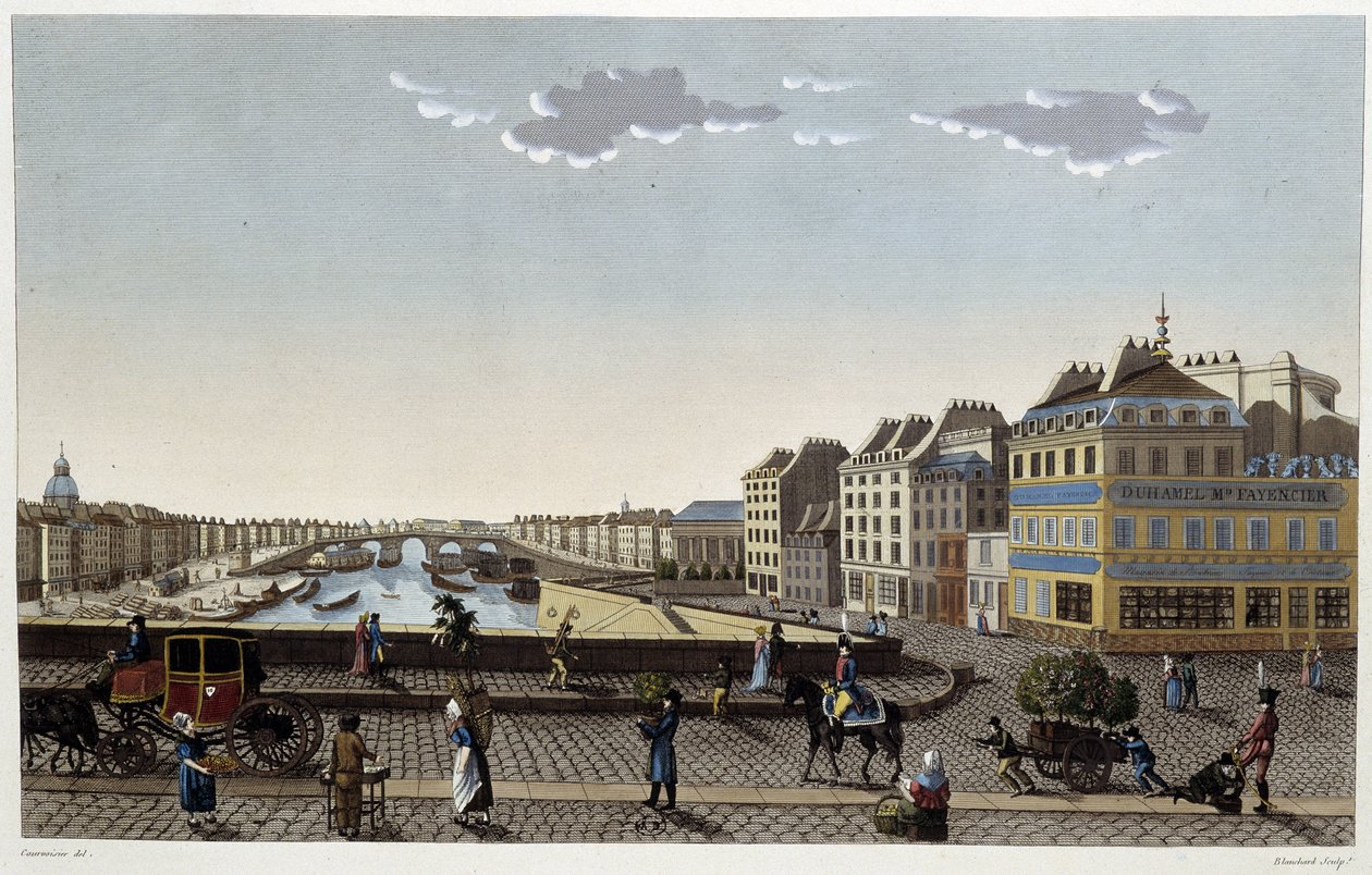 París, el puente Notre-Dame - en "Vues de Paris" de Henri Courvoisier Voisin