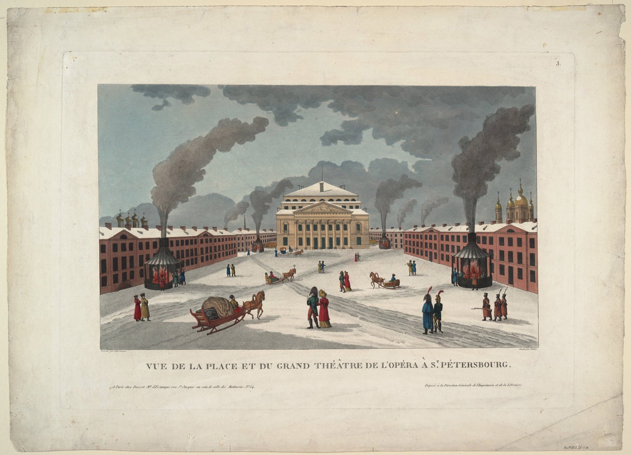 El Teatro Imperial Bolshoi Kamenny de San Petersburgo, c. 1811 de Henri Courvoisier Voisin