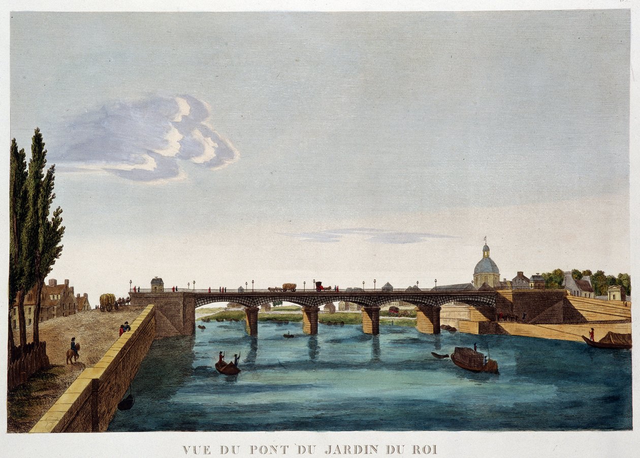 Vista del Puente del Jardín del Rey (Puente de Austerlitz) - París por Courvoisier de Henri Courvoisier Voisin