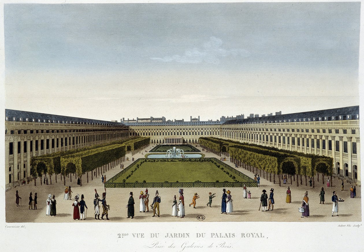 Vista del Jardín del Palacio Real - en "Vues de Paris" de Henri Courvoisier Voisin