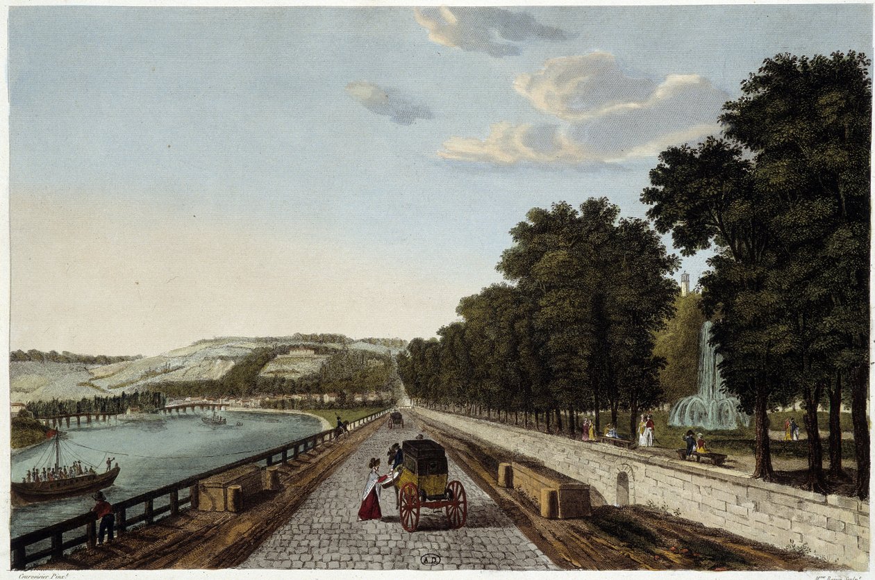 Vista de la terraza del Parc St Cloud - en "Vues de Paris" de Henri Courvoisier Voisin