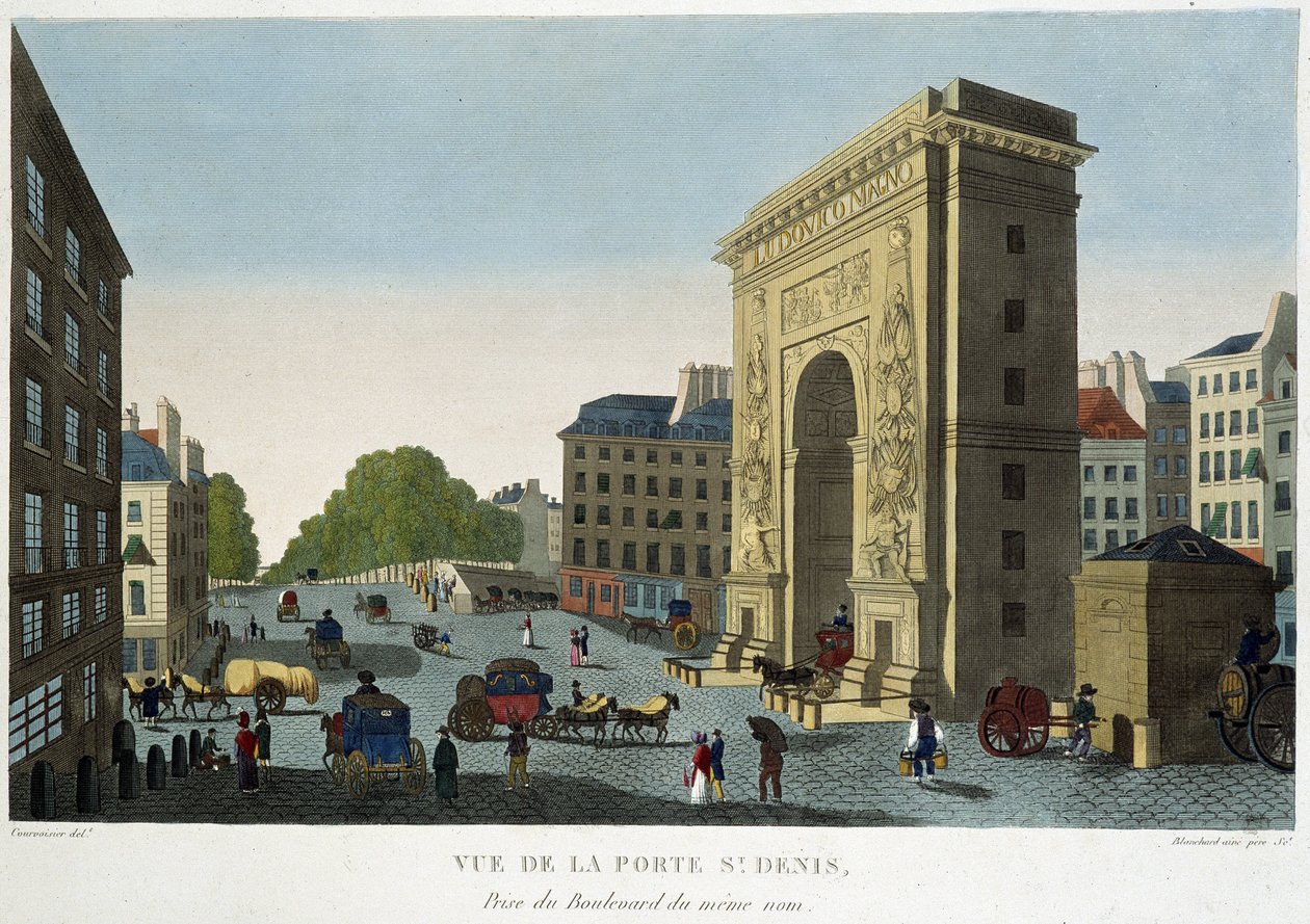 Vista de la Puerta de Saint-Denis en Vues de Paris de Courvoisier de Henri Courvoisier Voisin