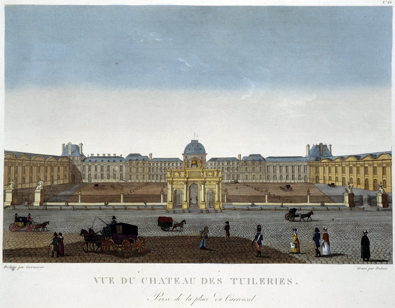 Vista del Chateau des Tuileries - en “Vues de Paris” por Courvoisier de Henri Courvoisier Voisin