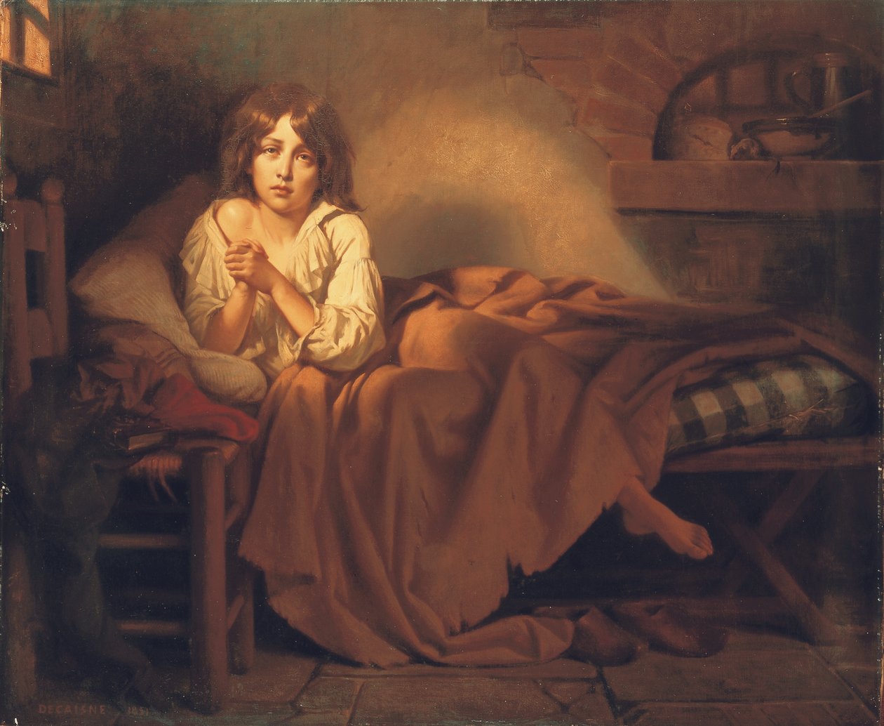 Delfín Luis XVII en la prisión del Templo, 1851 de Henri Decaisne