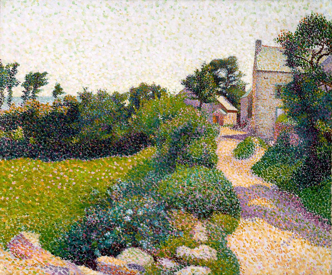 La carretera a la luz del sol (óleo sobre lienzo) de Henri Delavallee