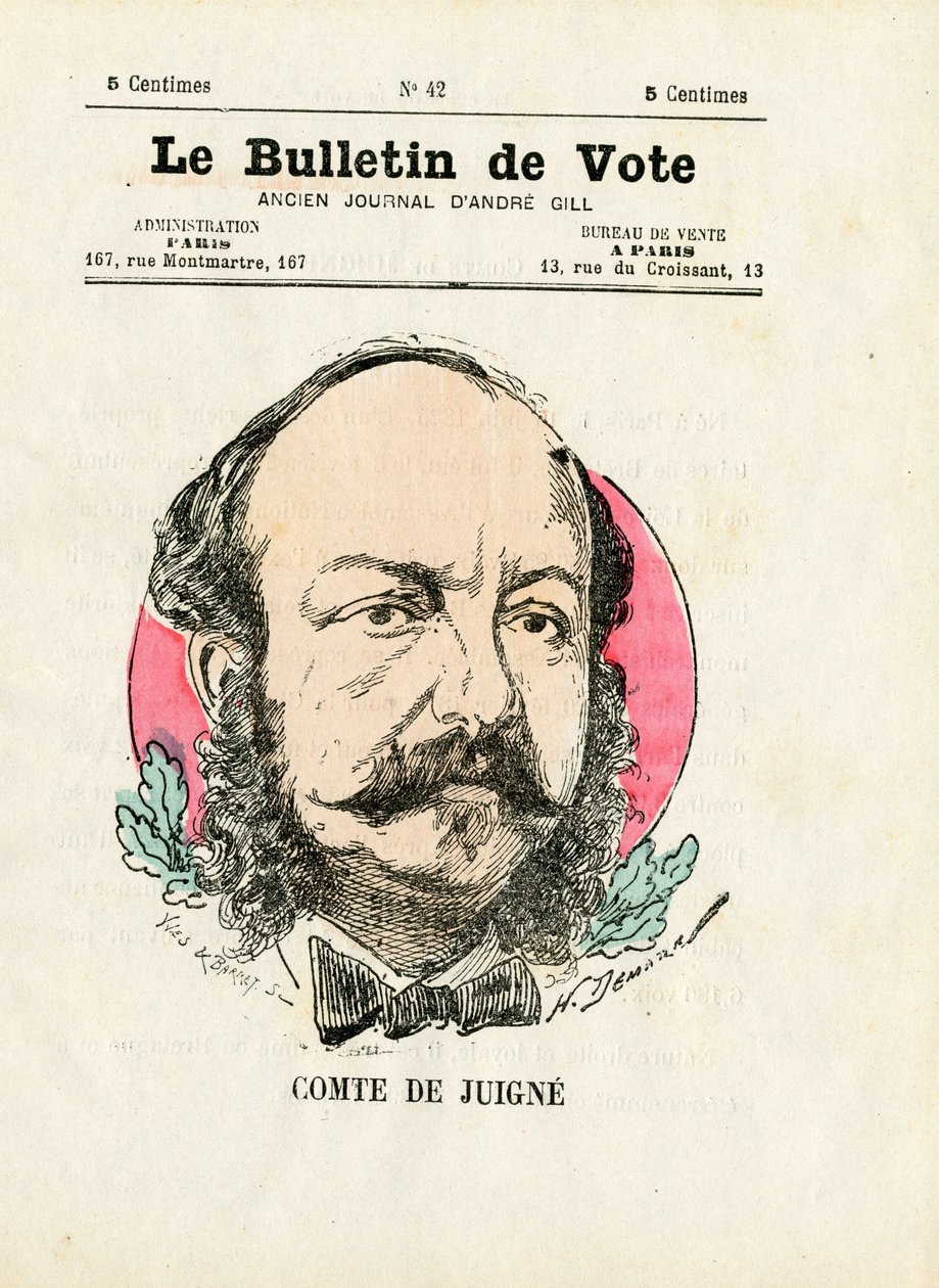 Ballot 2ª serie, Satírico en Colores: De Juigne Comte - Ilustración de Henri Demare (1846-1888) de Henri Demare