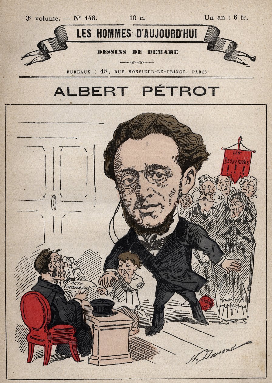 Caricatura de Albert Petrot 1837-1897 de 
