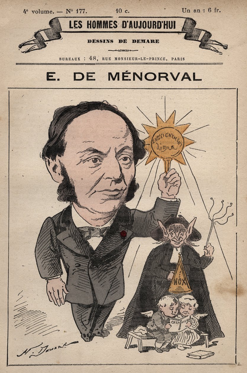 Caricatura de Eugene de Menorval (1829-1897) autor inglés de 