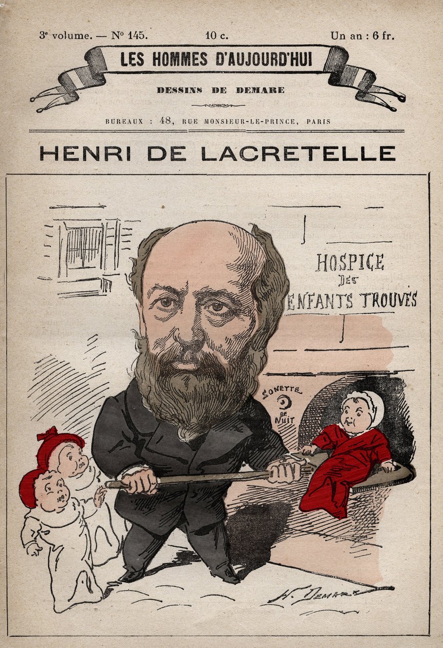 Caricatura de Henri de Lacretelle (1815-1899) político y escritor francés - de 