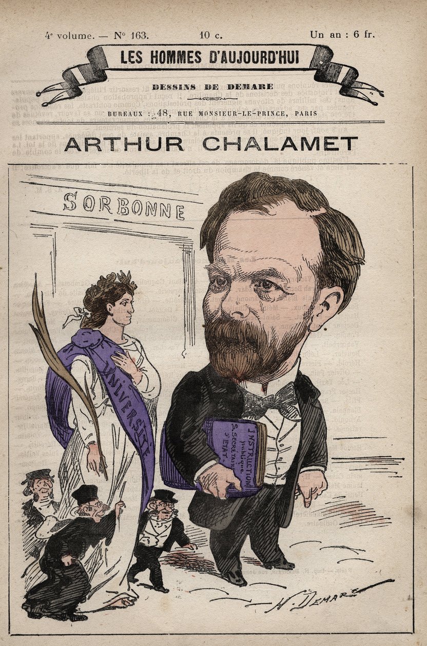 Caricatura de Jean Marie Arthur Chalamet (1822-1895) político republicano francés - de 