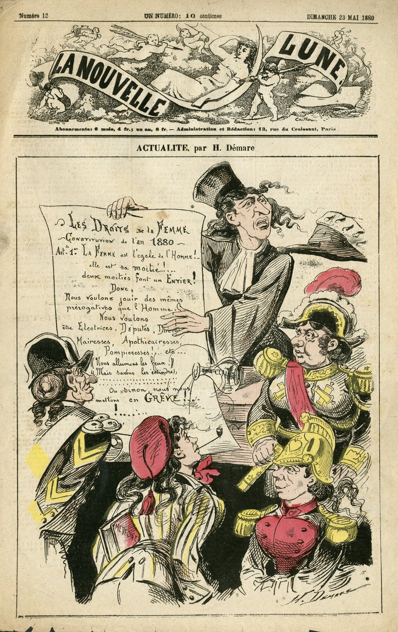 Ilustración de Henri Demare (1846-1888) para la Portada de La Nouvelle Lune de Henri Demare