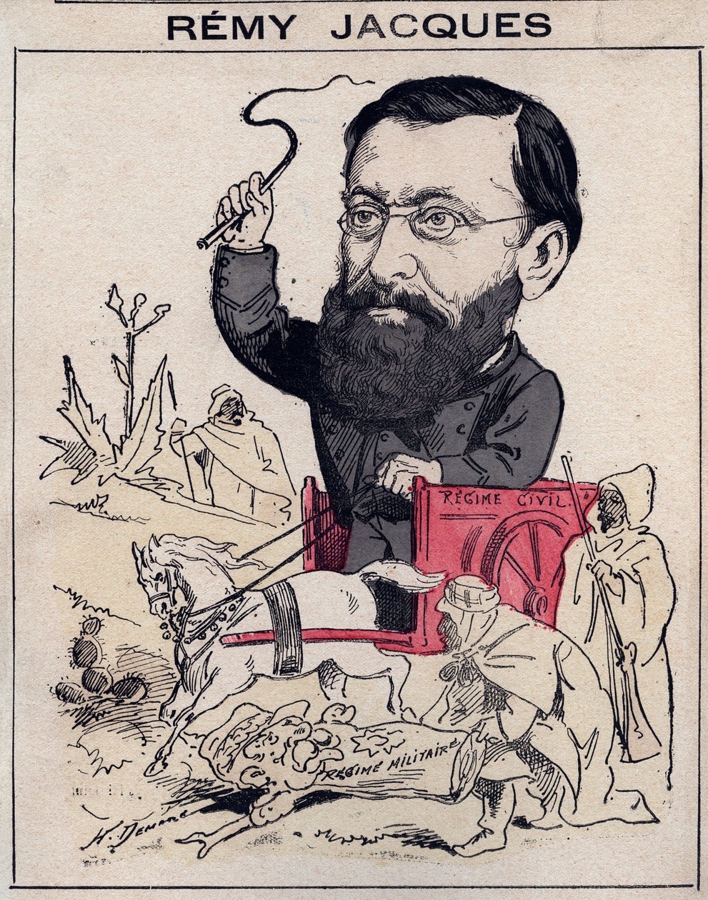 Rémy Jacques, ex senador de Argelia (Orán) - Caricatura por Henri Demare en "Les Hommes d