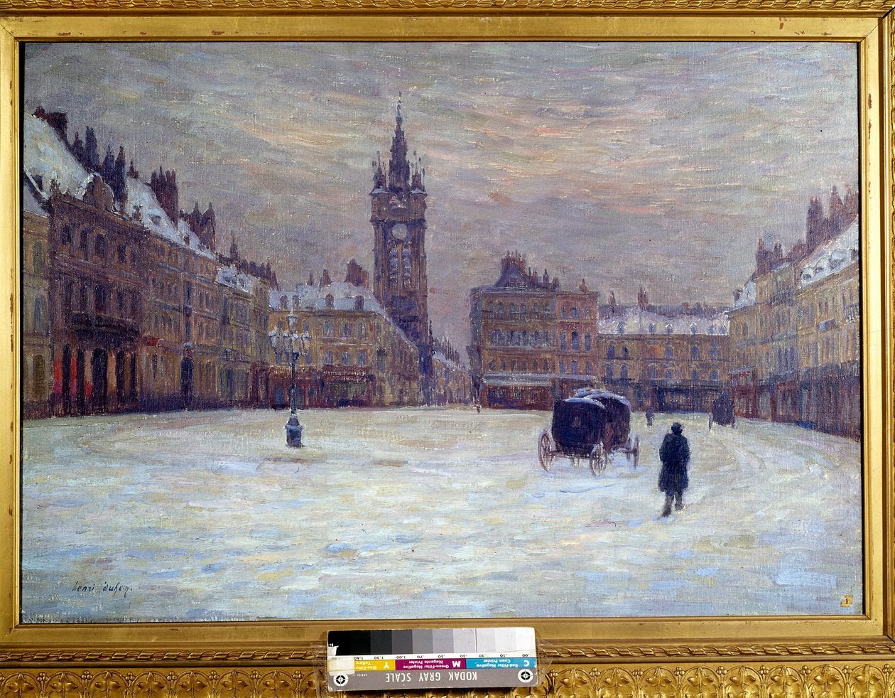La plaza de armas en Douai bajo la nieve. Pintura de Henri Duhem (1860-1941). Siglo XX. Douai, Museo de la Cartuja DR de Henri Duhem