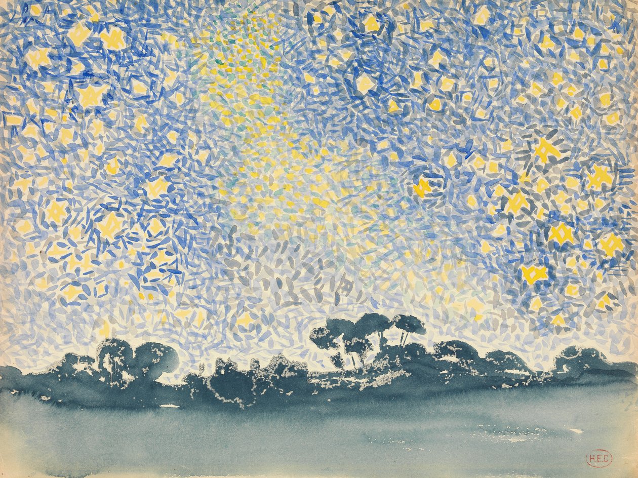 Paisaje con estrellas, c.1905-08 de Henri Edmond Cross