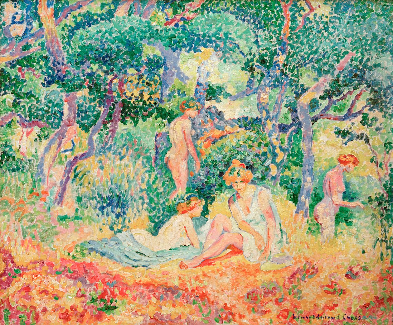 El bosque o desnudo en el bosque, 1906-1907 de Henri Edmond Cross