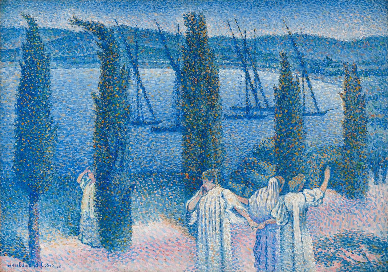 Nocturno con cipreses, 1896 de Henri Edmond Cross