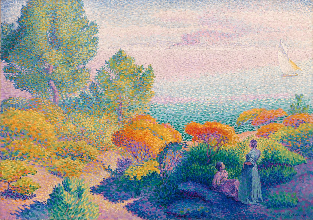 Dos mujeres por la orilla, Mediterráneo de Henri Edmond Cross