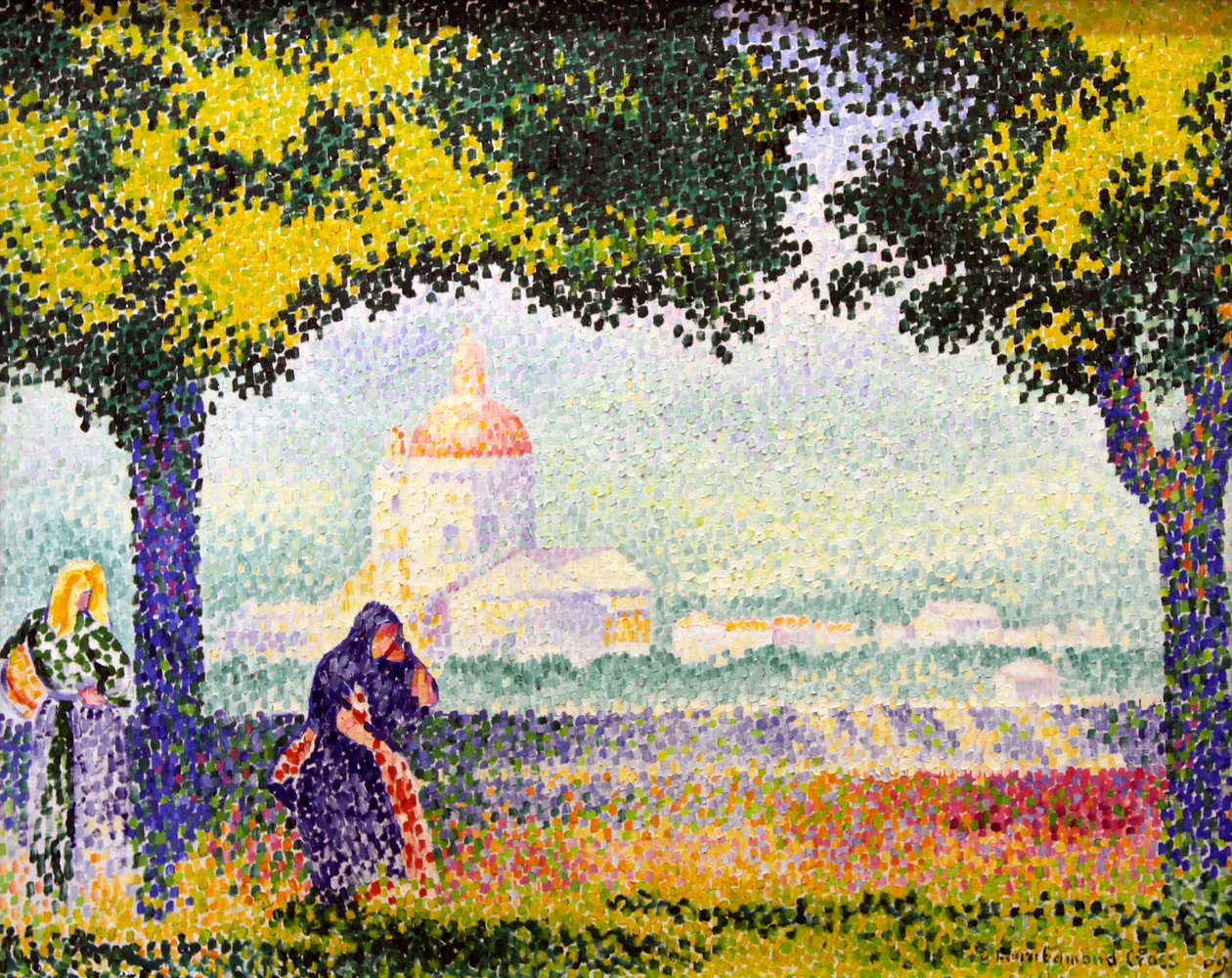 Vista de la iglesia de Santa Maria degli Angeli cerca de Asís de Henri Edmond Cross