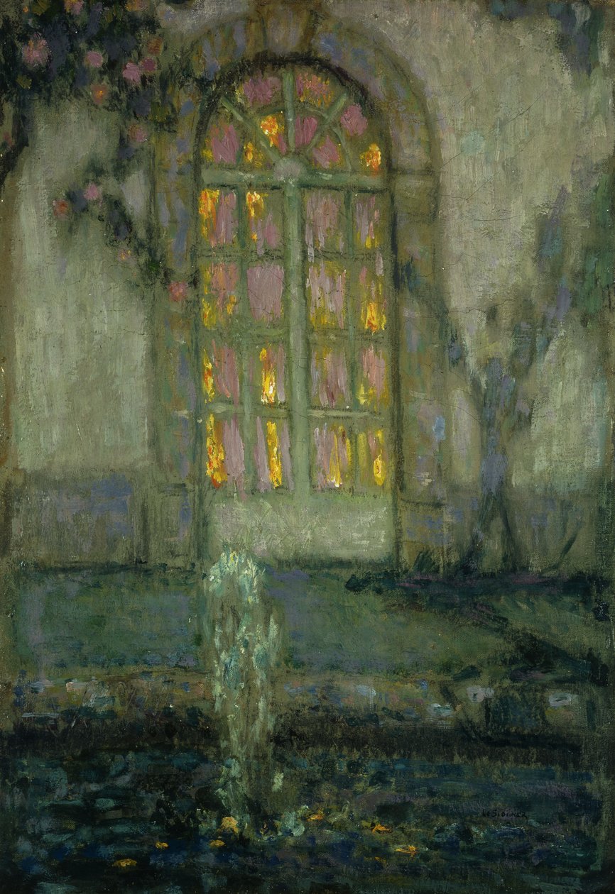 Puerta de Cristal al Jardín; Porte Vitree sur le Jardin de Henri Eugene Augustin Le Sidaner