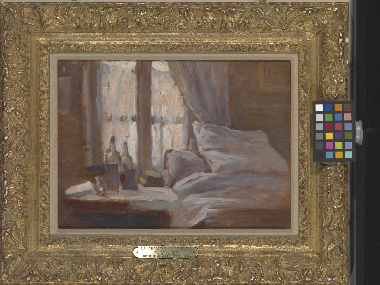 El dormitorio (La Chambre À Coucher) (óleo sobre madera) de Henri Eugene Augustin Le Sidaner