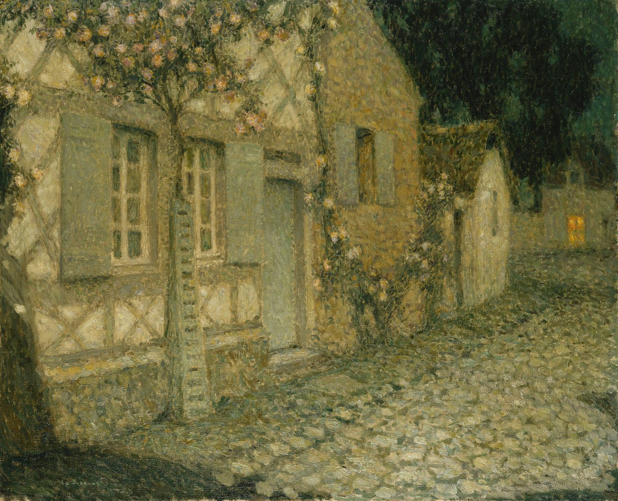 La casa del jardinero a la luz de la luna, Gerberoy de Henri Eugene Augustin Le Sidaner