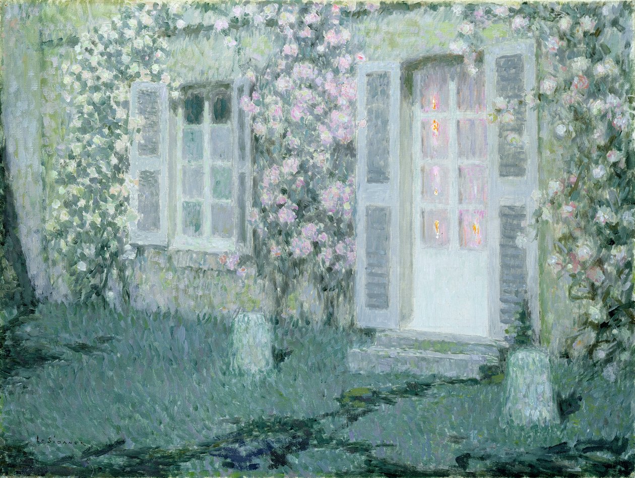 La casa con rosas, 1936 de Henri Eugene Augustin Le Sidaner