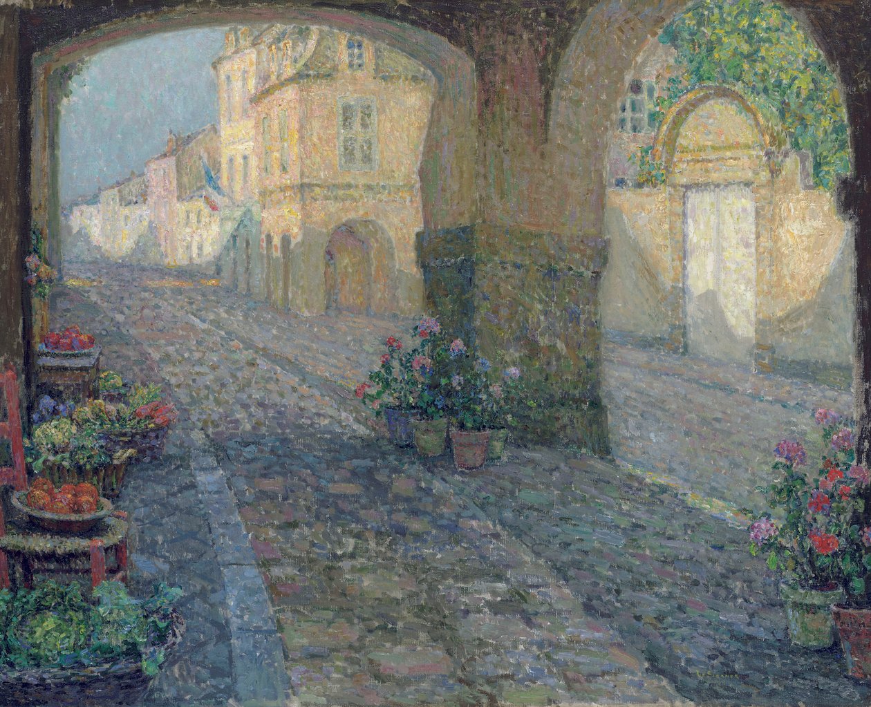 La vieja puerta de la tienda de Henri Eugene Augustin Le Sidaner