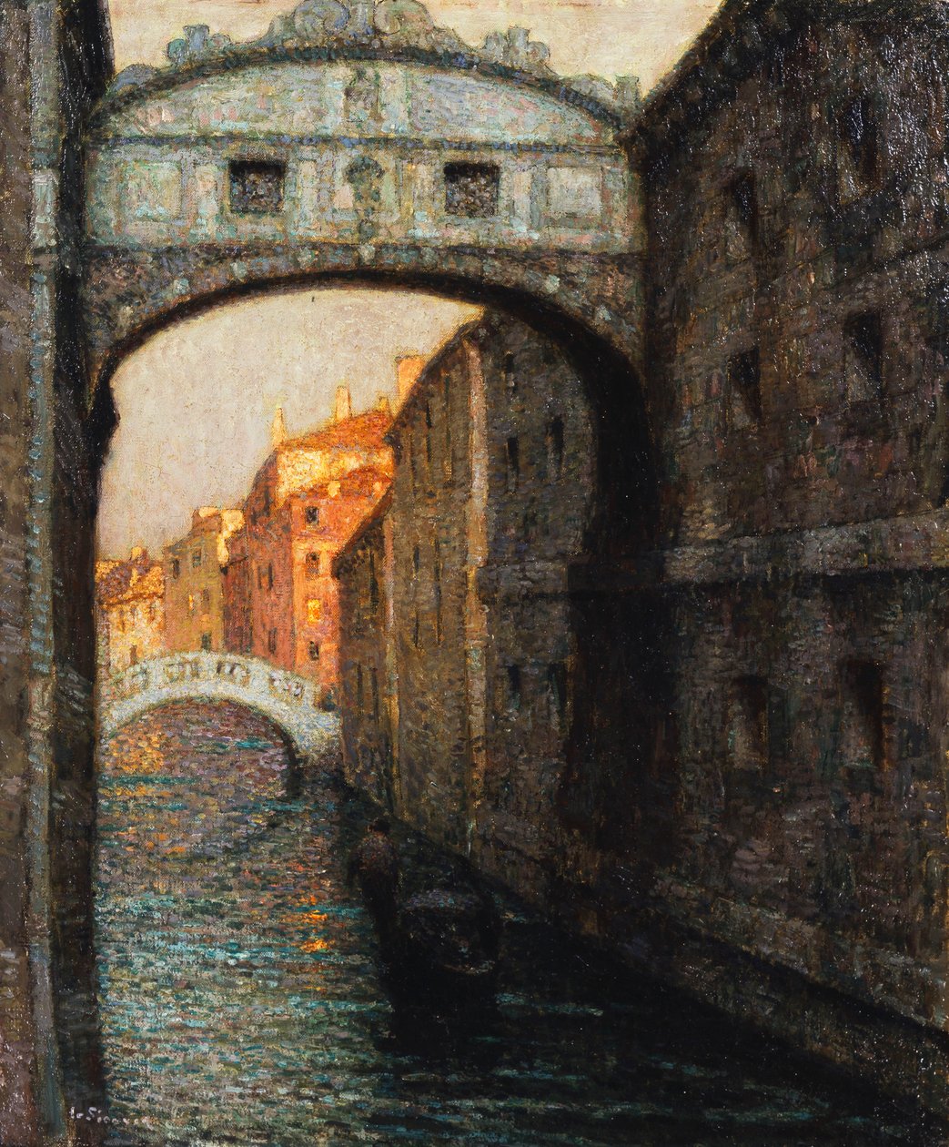 Venecia - el Puente de los Suspiros; Venise - Le Pont des Soupirs de Henri Eugene Augustin Le Sidaner