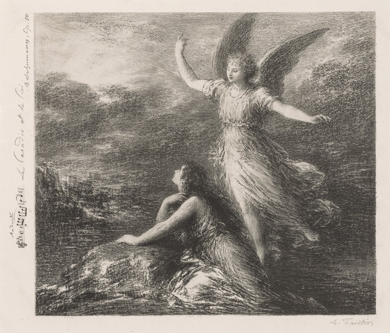Debut del Paraíso y la Peri (Segunda Placa) de Henri Fantin-Latour