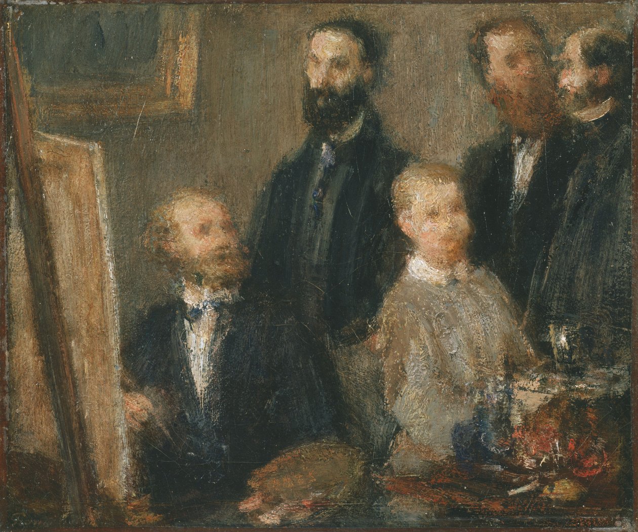 Manet en su estudio de Henri Fantin-Latour