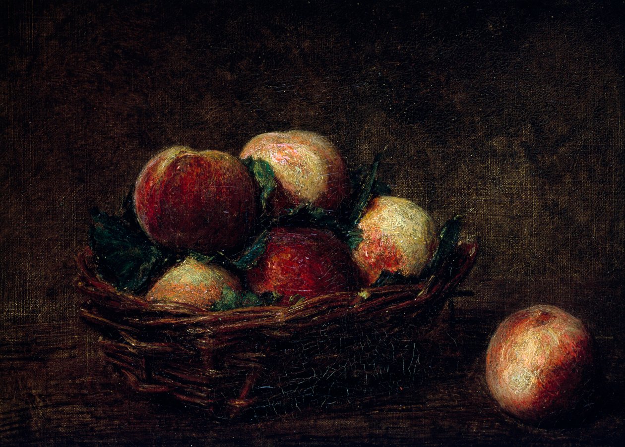 Naturaleza muerta con melocotones. Pintura de Henri Fantin-Latour (Fantin Latour de Henri Fantin-Latour