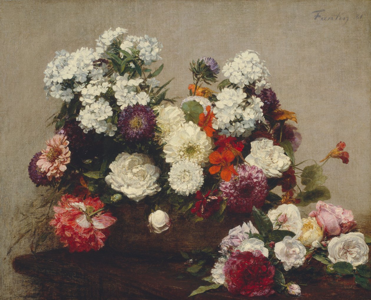 Naturaleza muerta con flores de Henri Fantin-Latour
