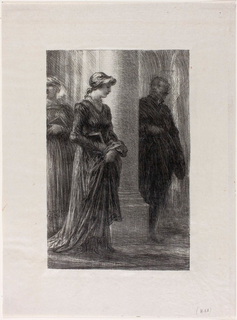 Los maestros cantores de Núremberg, Acto I: Walther y Eva se encuentran de Henri Fantin-Latour