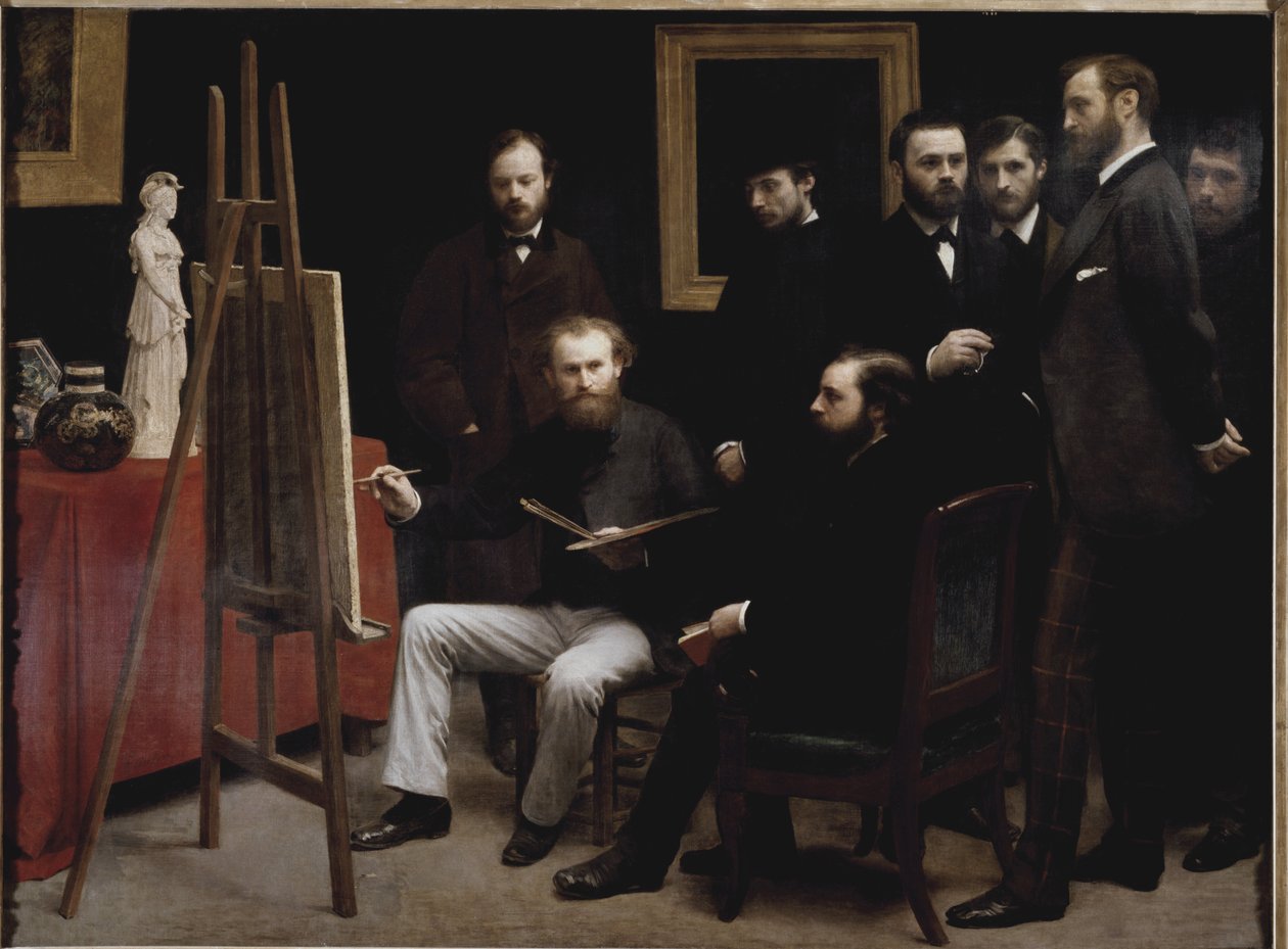 Un taller en Batignolles (con varios retratos de artistas) de Ignace Henri Jean Fantin Latour