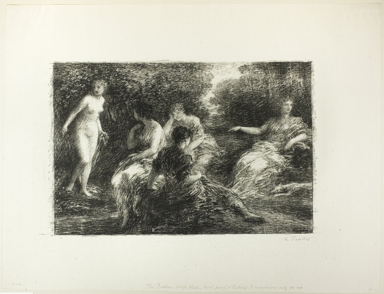 Mujeres bañándose, tercera gran placa de Ignace Henri Jean Fantin Latour