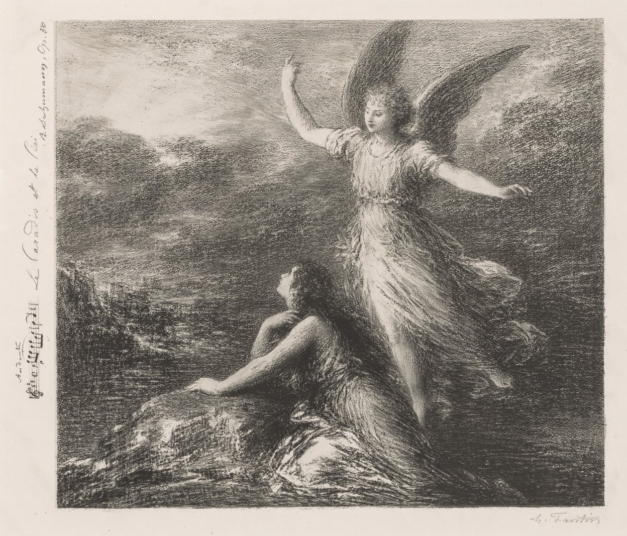 Debut del Paraíso y la Peri (Segunda Placa) de Ignace Henri Jean Fantin Latour