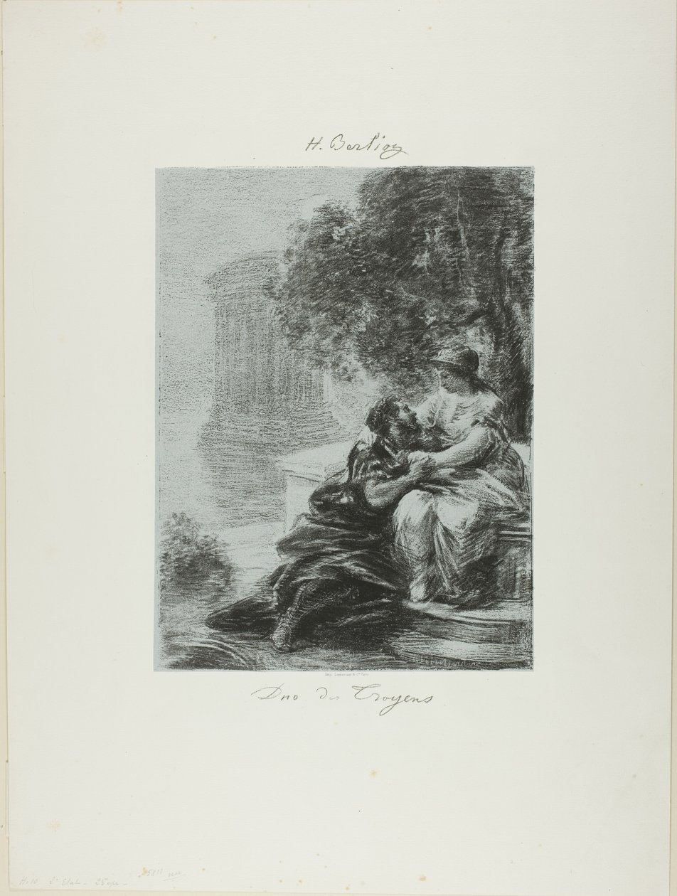 Dúo de los Troyanos, primera placa de Ignace Henri Jean Fantin Latour