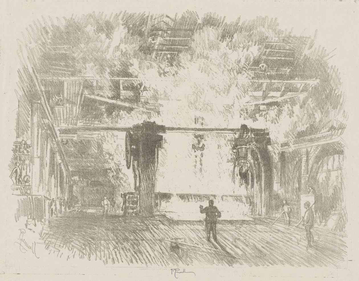 Trabajo de guerra inglés: haciendo planchas de armadura de Ignace Henri Jean Fantin Latour