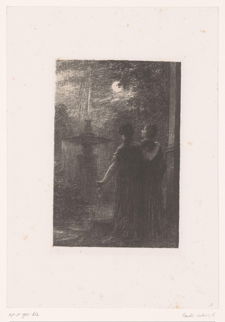 Héro y Ursule junto a una fuente a la luz de la luna
Béatrice et Bénédict. Acto I. Nocturno
Vida y obra de Hector Berlioz (título de la serie) de Ignace Henri Jean Fantin Latour