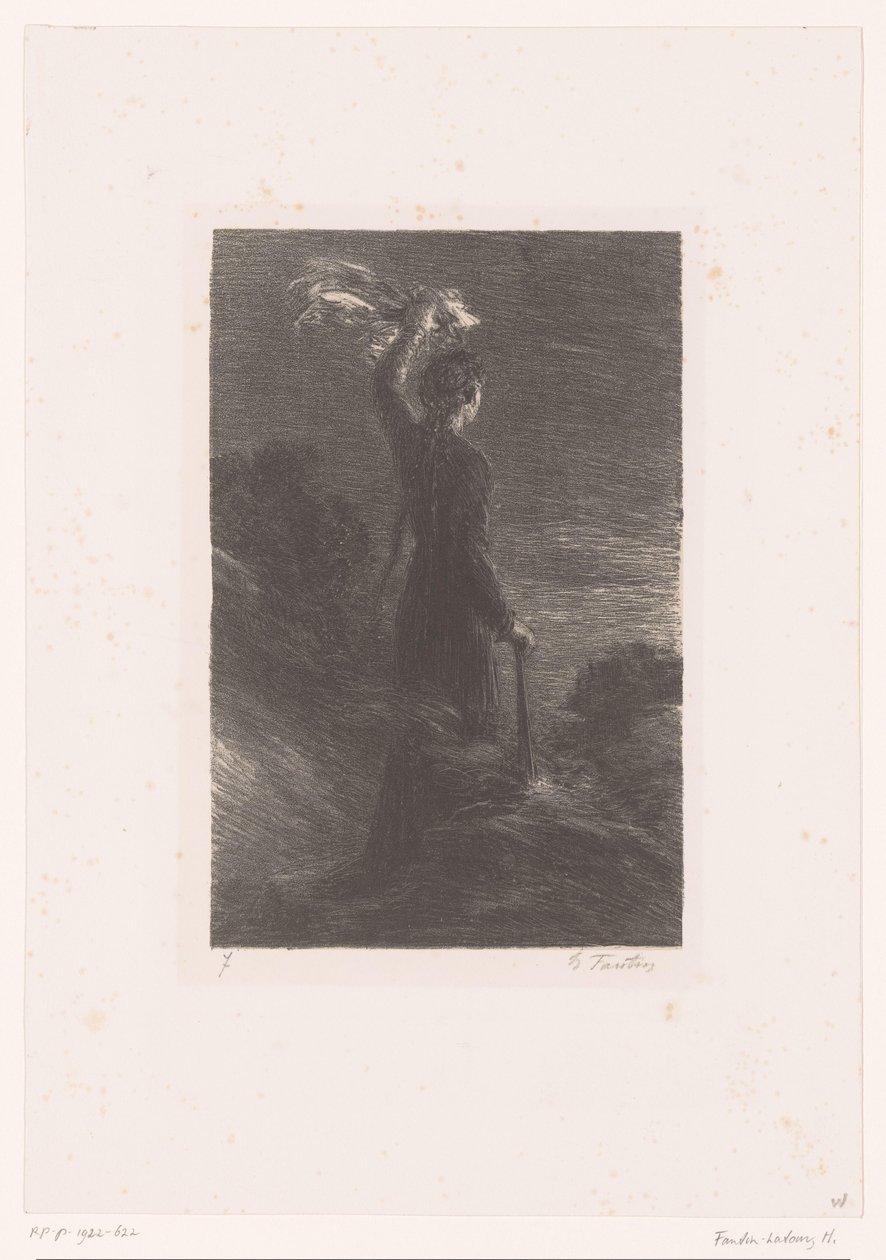 Isolda da a Tristán la señal acordada
Tristan et Iseult. Acto II. Señal en la noche
Vida y obra de Richard Wagner (título de la serie) de Ignace Henri Jean Fantin Latour