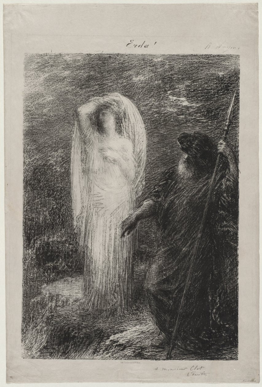 La evocación de Erda de Ignace Henri Jean Fantin Latour