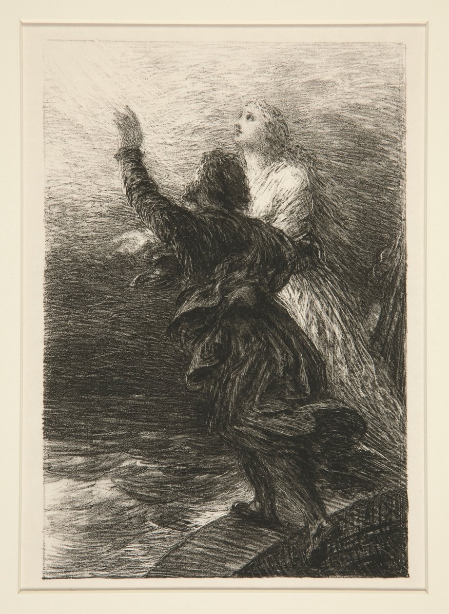 El holandés errante: Acto III, El éxtasis de Senta y el holandés de Ignace Henri Jean Fantin Latour