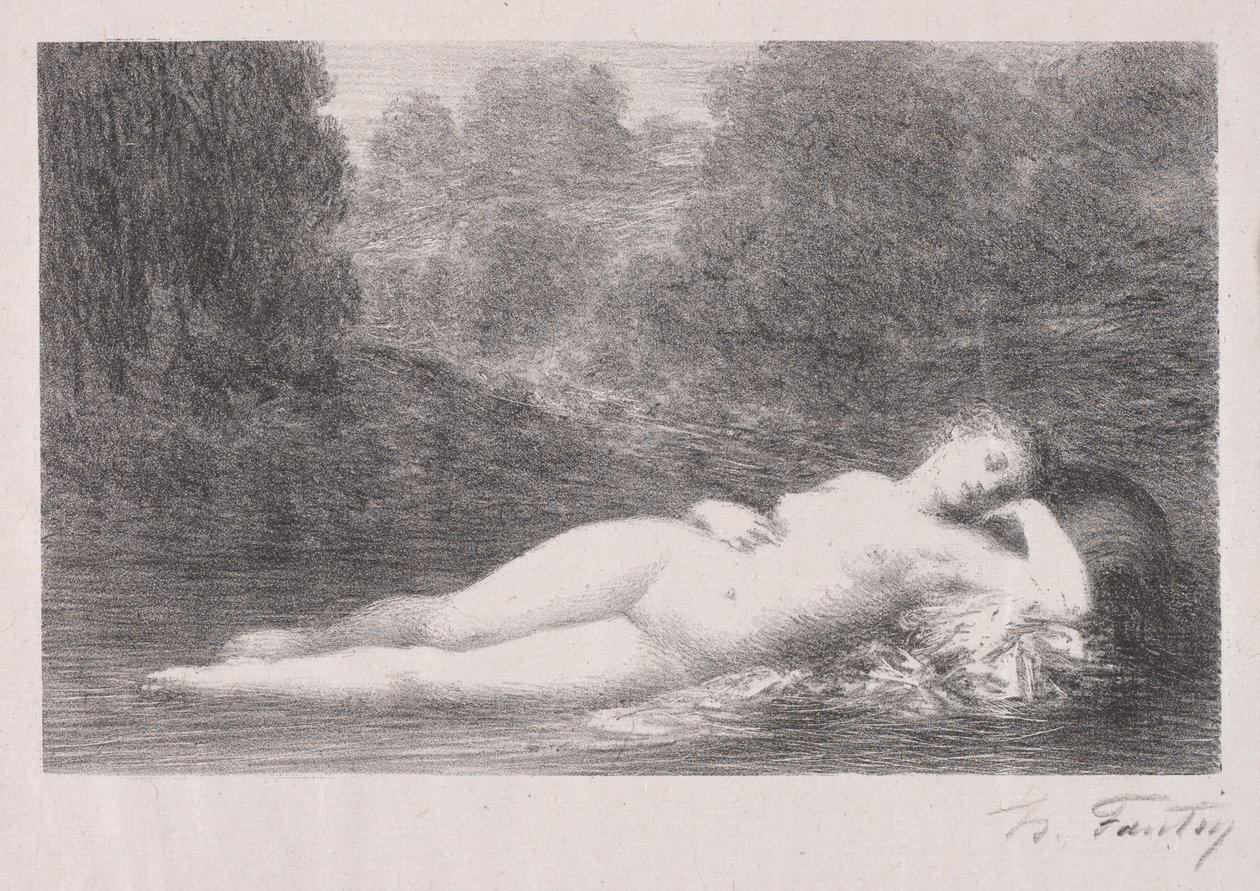 Tumbado en el agua de Ignace Henri Jean Fantin Latour