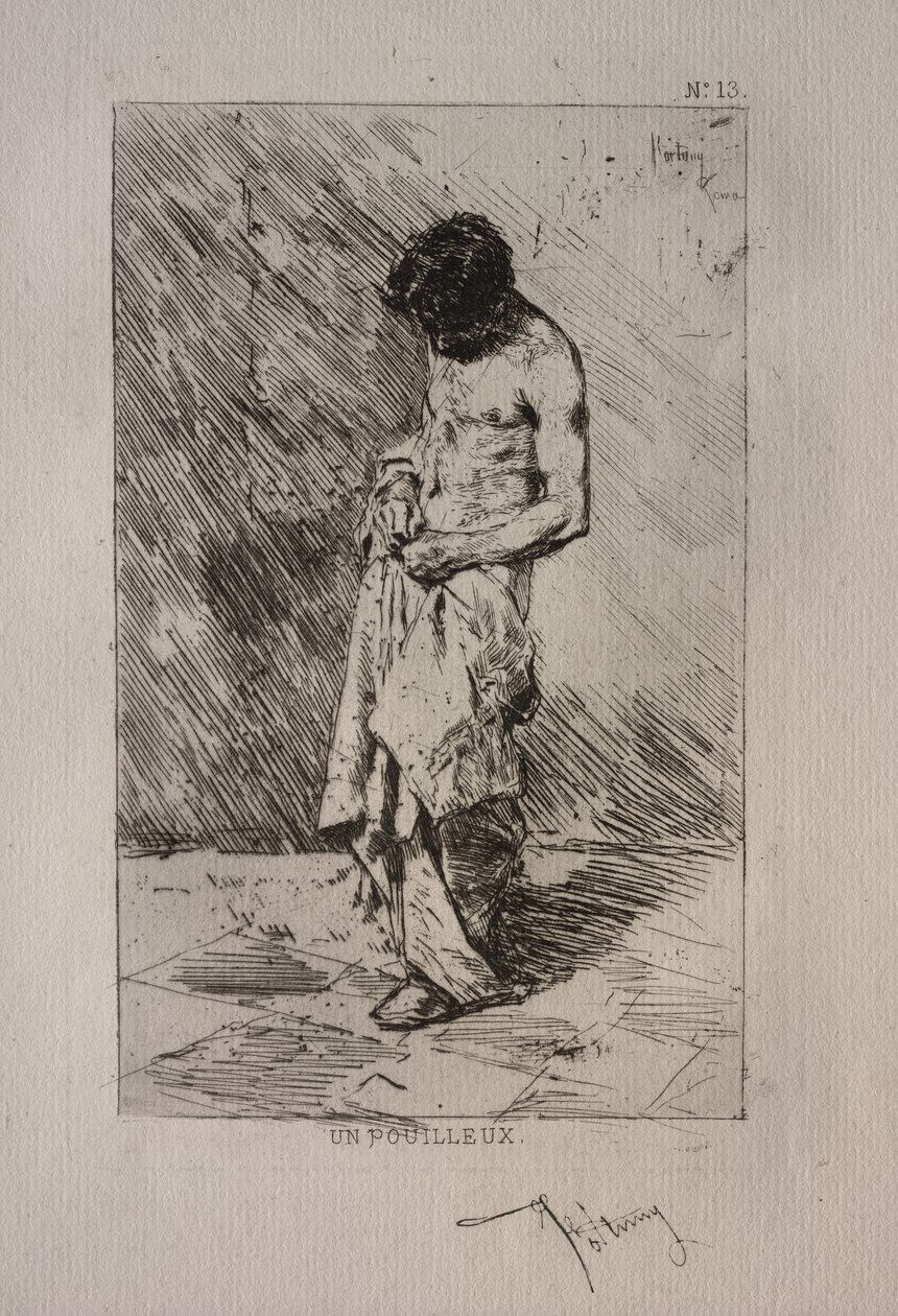Hombre buscando pulgas de Ignace Henri Jean Fantin-Latour