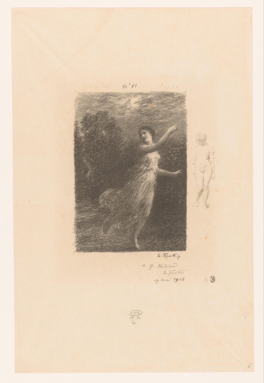 Nimf vlucht weg for sater
De noche, la ninfa errante
Bucólicos. Idilios y fragmentos de idilios. XXIV
Gedichten van André Chénier (título de la serie)
Ilustraciones para las Poésies d