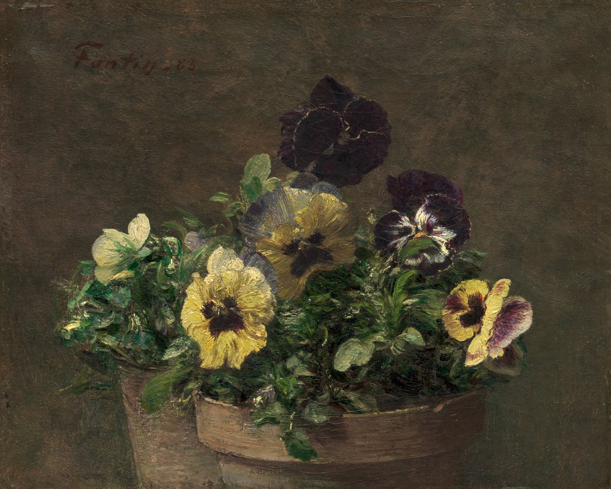 Pensamientos en maceta de Ignace Henri Jean Fantin Latour